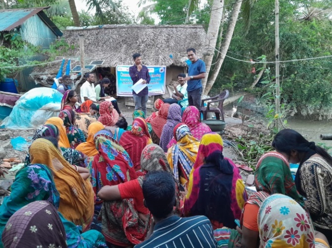 Project staff are conducting community consultation meeting